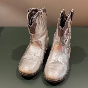 Kids Zara Silver Metallic Ankle Boots